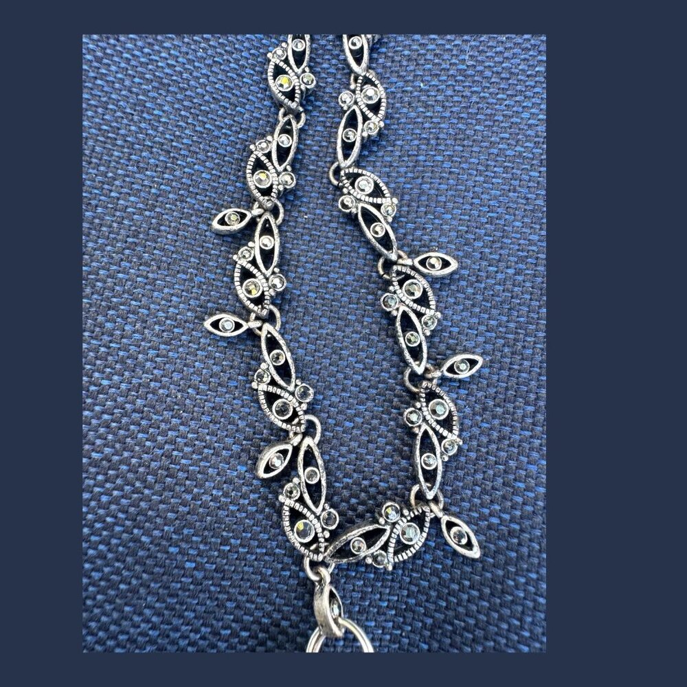 Churchill Willow China Artisan Silver Cabochon Pendant & VNTG Marcasite Necklace - Picture 6 of 17